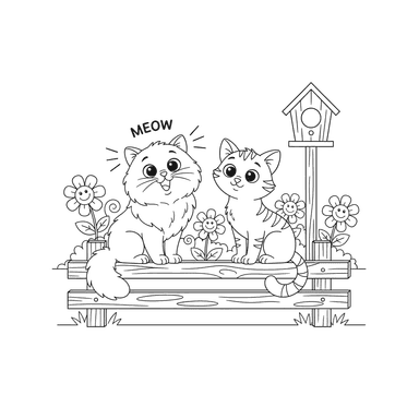 Friendly Meeting with Neighbor Cat