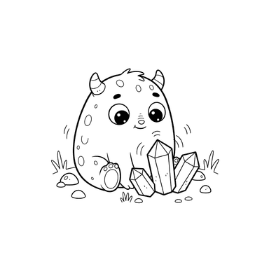 Friendly Monster with Glowing Crystals