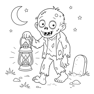 Friendly Zombie with Lantern