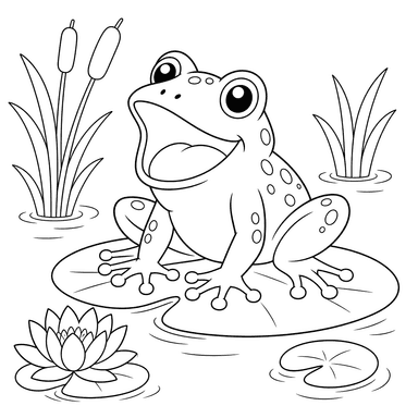 Frog with Open Mouth Coloring Page