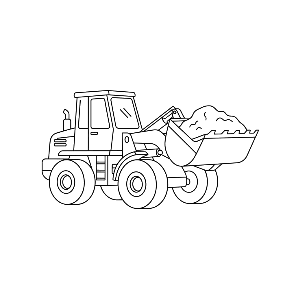 Front-End Loader Carrying Sand Coloring Page