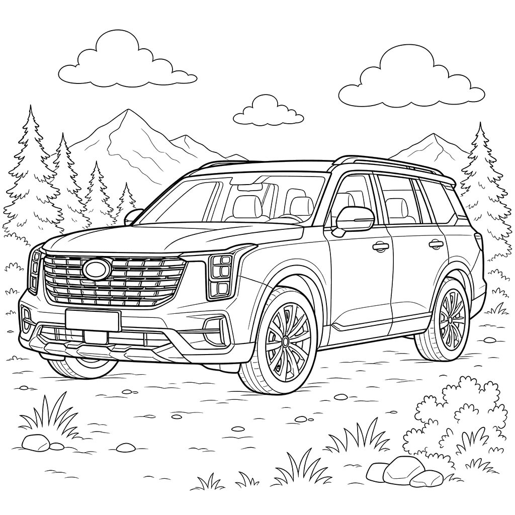 GAC GS8 SUV Coloring Page