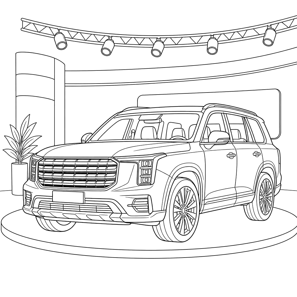 GAC GS8 at the Car Show Coloring Page