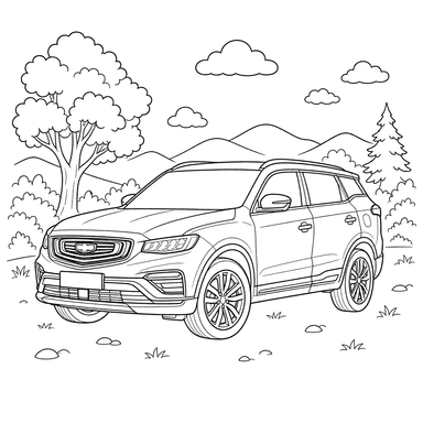 Geely Atlas Pro Coloring Page