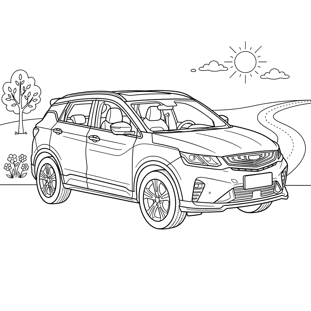 Geely Coolray Car Coloring Page