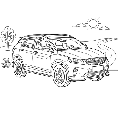 Geely Coolray Car Coloring Page