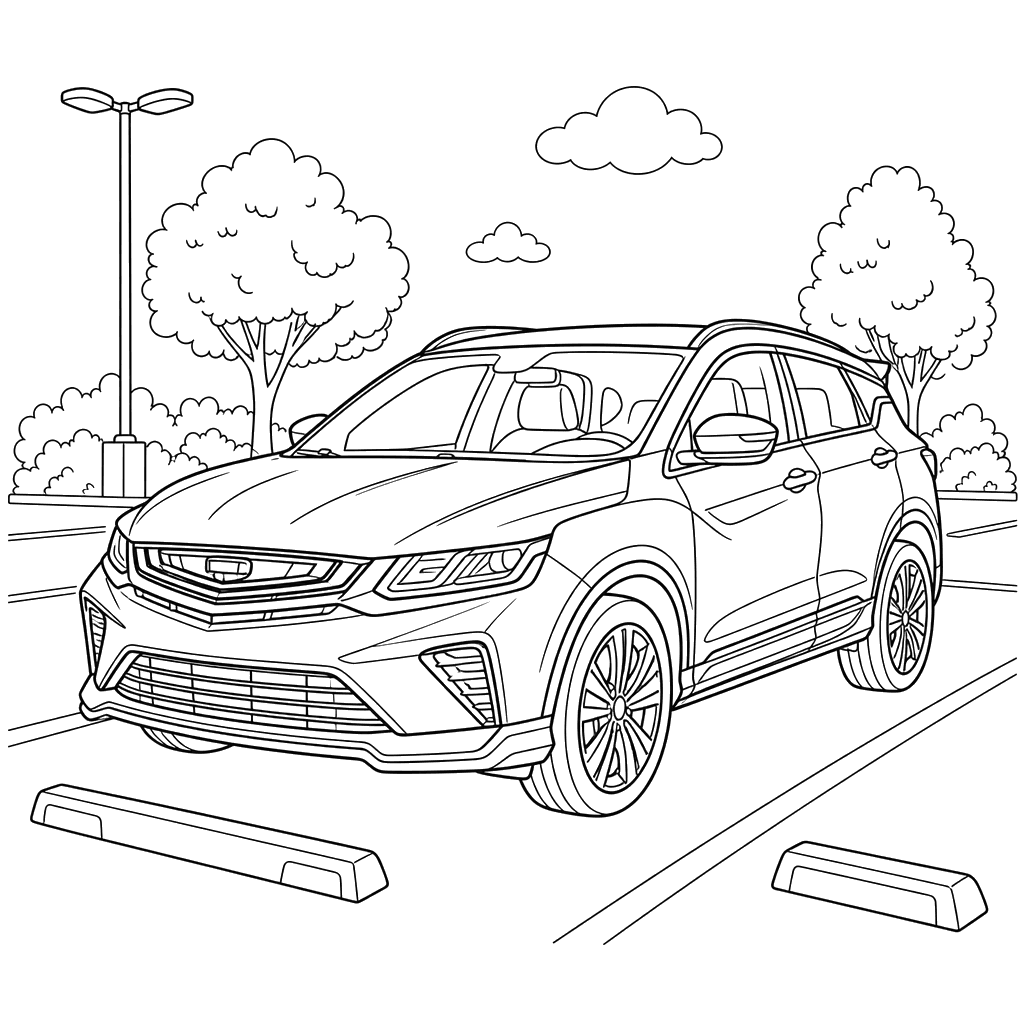 Geely Coolray Coloring Page