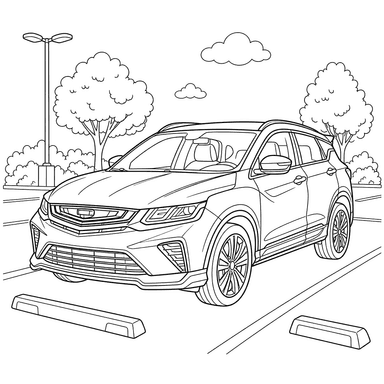 Geely Coolray Coloring Page