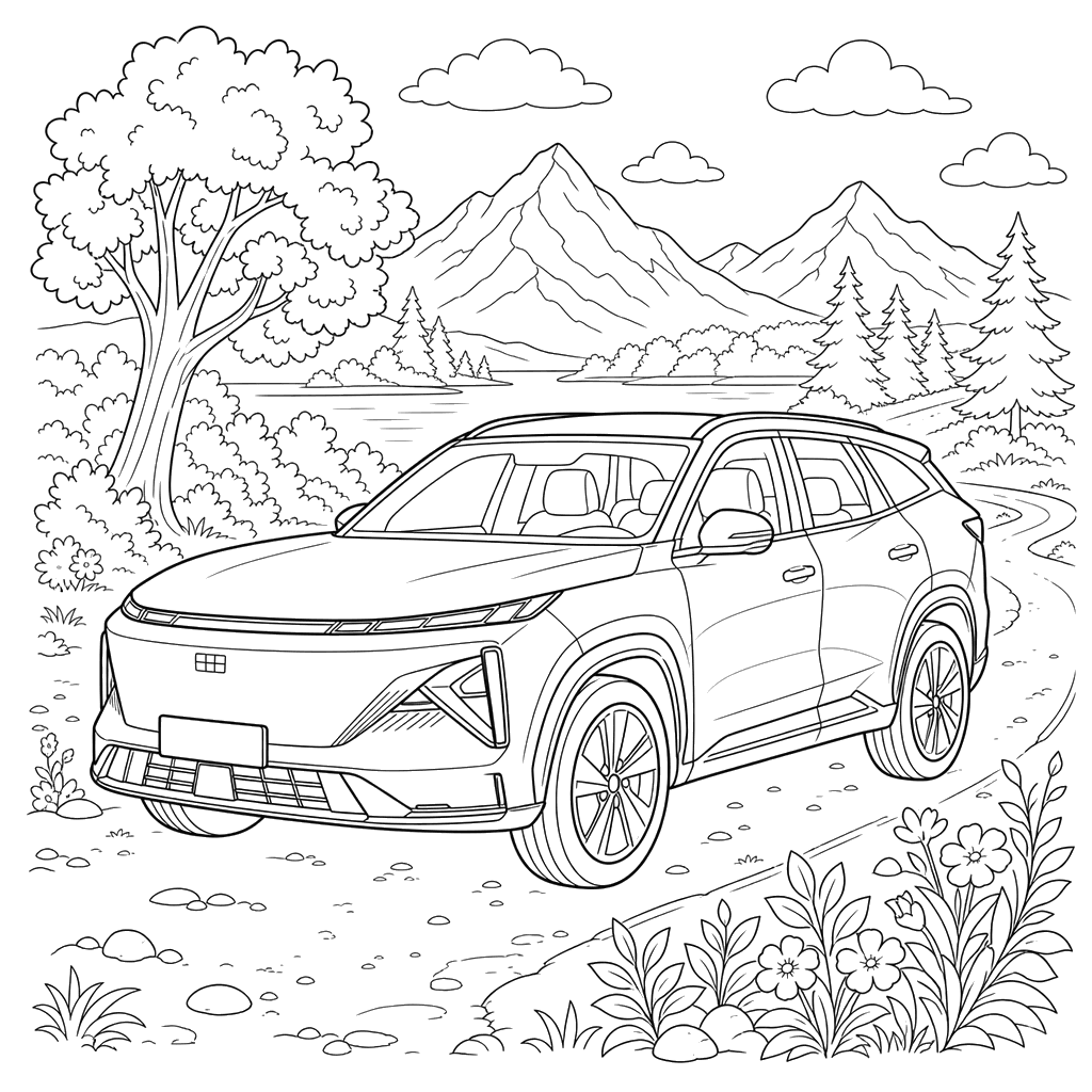Geely Galaxy L7 SUV Coloring Page
