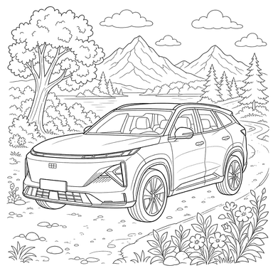 Geely Galaxy L7 SUV Coloring Page