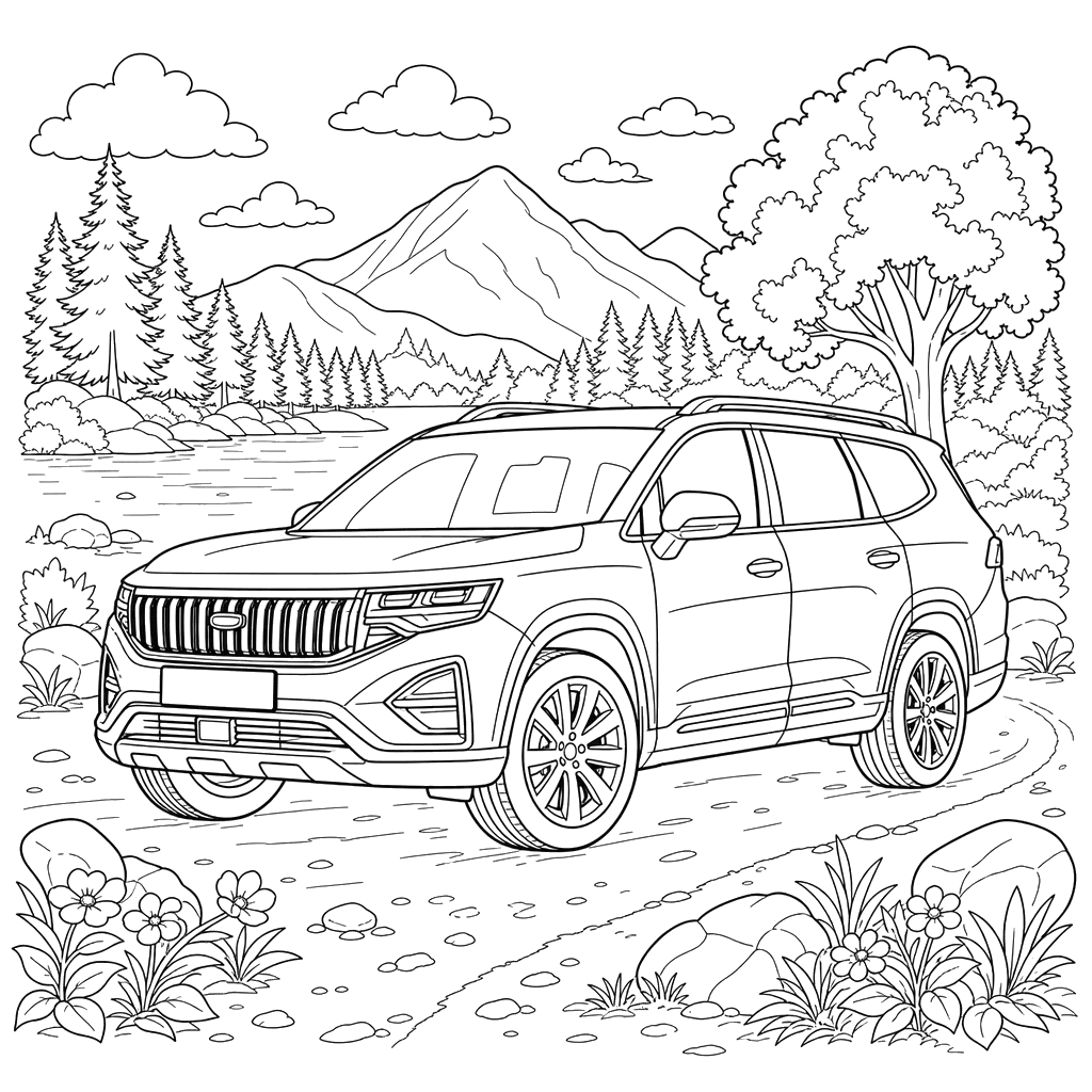 Geely HaoYue SUV Coloring Page