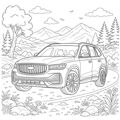 Geely Monjaro SUV Coloring Page