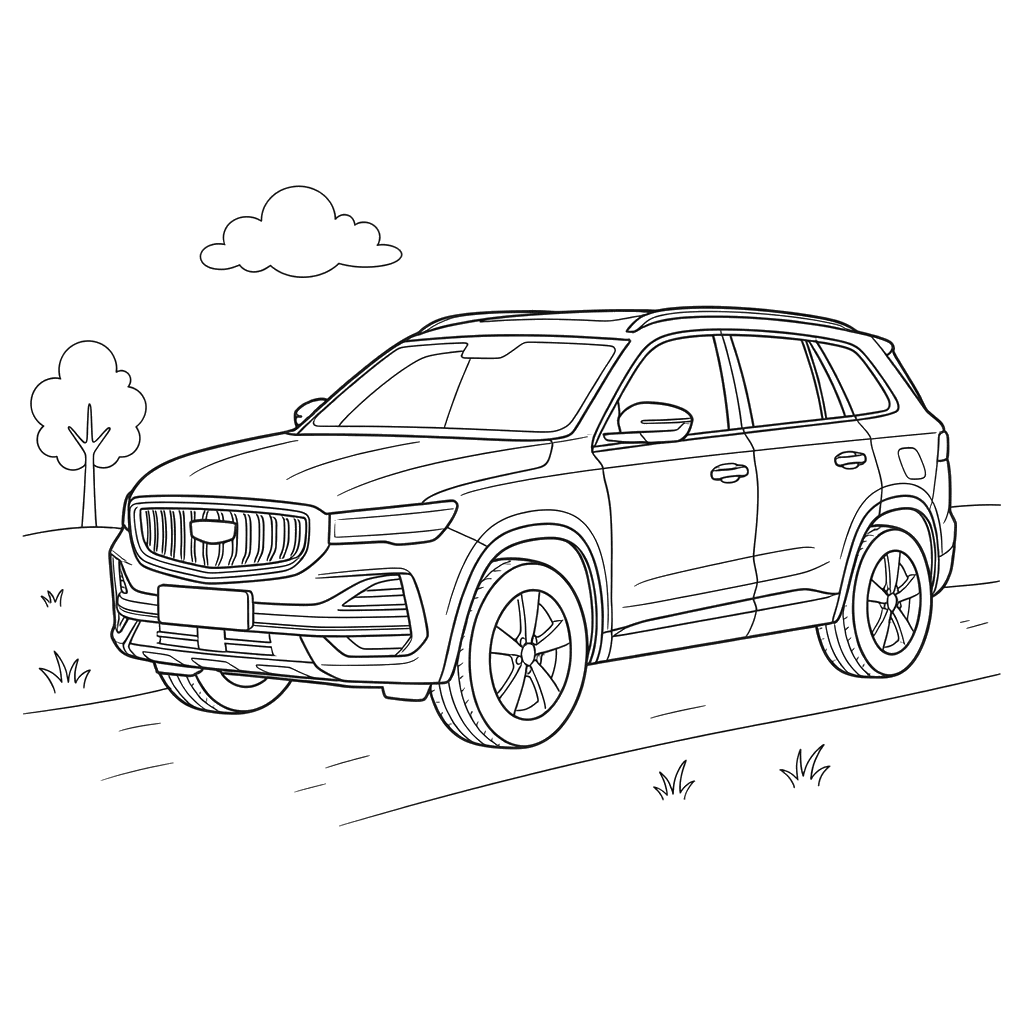 Geely Monjaro Car Coloring Page