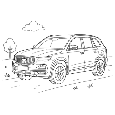 Geely Monjaro Car Coloring Page