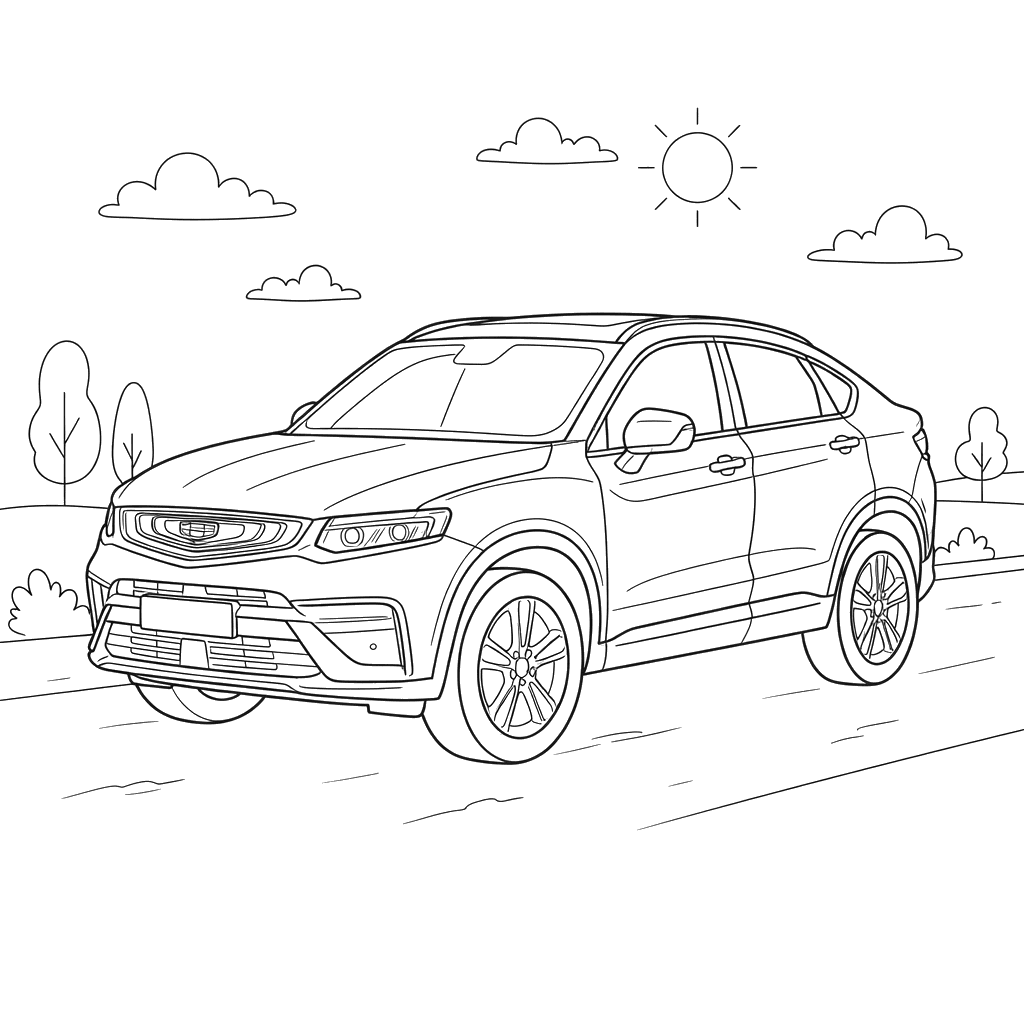 Geely Tugella Coloring Page for Kids