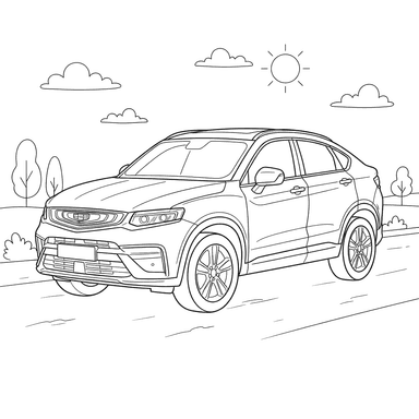 Geely Tugella Coloring Page for Kids