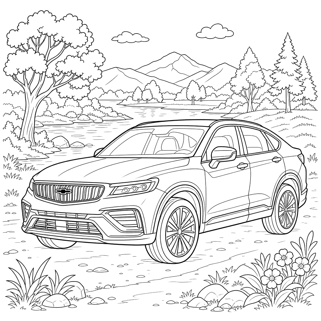 Geely XingYue SUV Coloring Page