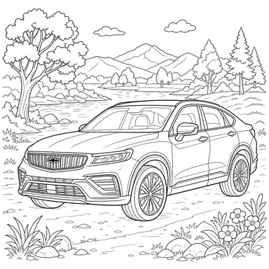 Geely XingYue SUV Coloring Page