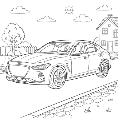 Genesis G70 Car Coloring Page