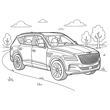 Genesis GV80 SUV Coloring Page