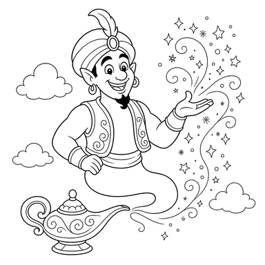 Genie Creating Magic Sparks