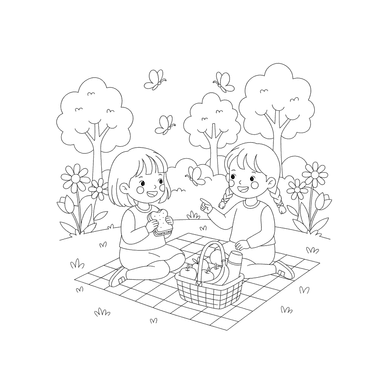 Picnic in the Park Coloring Page