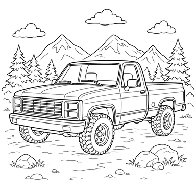 GMC Sierra Pickup Truck Coloring Page