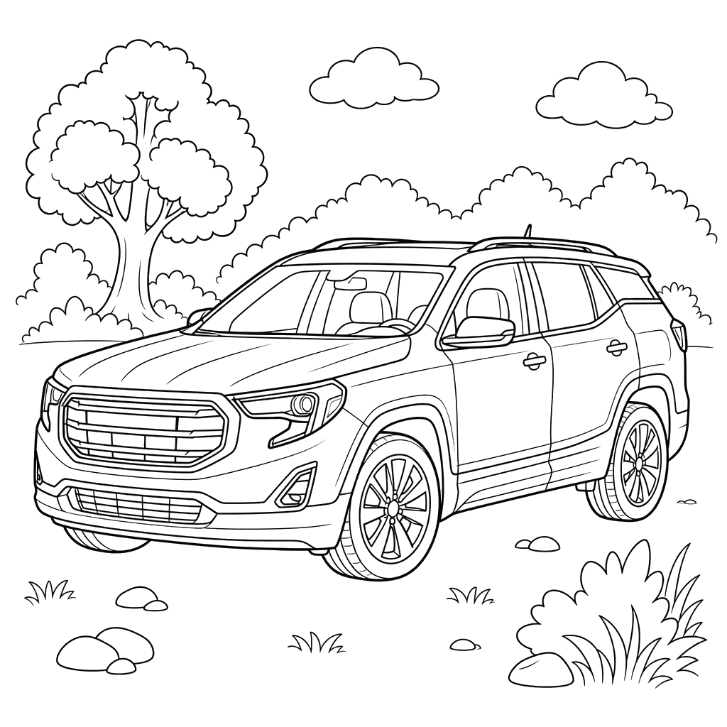 GMC Terrain SUV Coloring Page