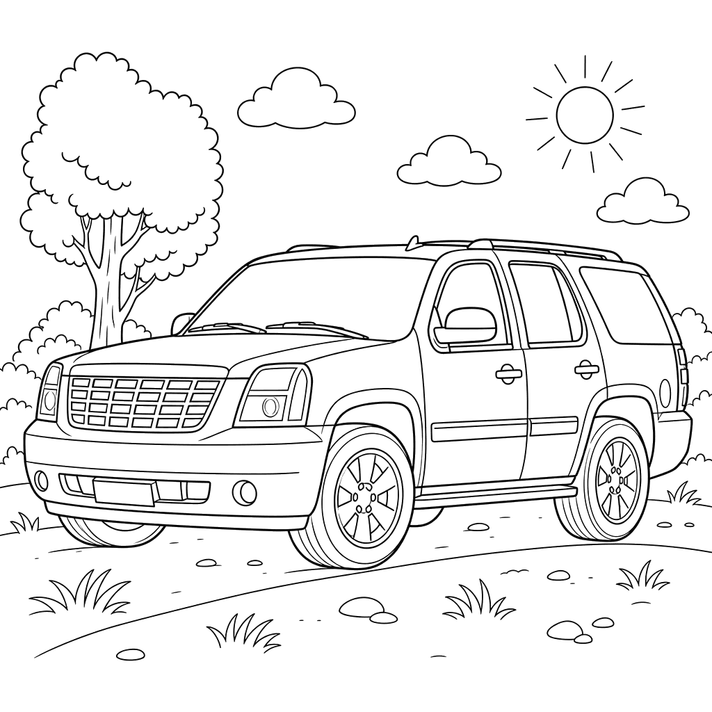 GMC Yukon Coloring Page