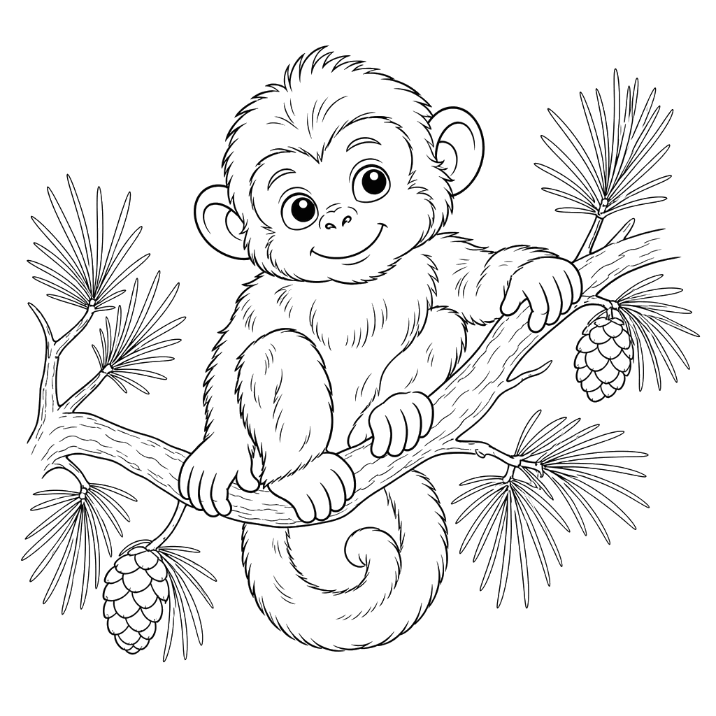 Golden Snub-Nosed Monkey Coloring Page