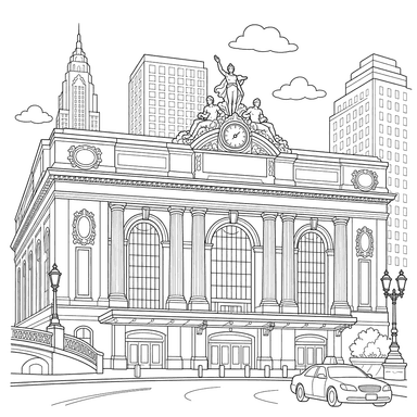 Grand Central Terminal Coloring Page