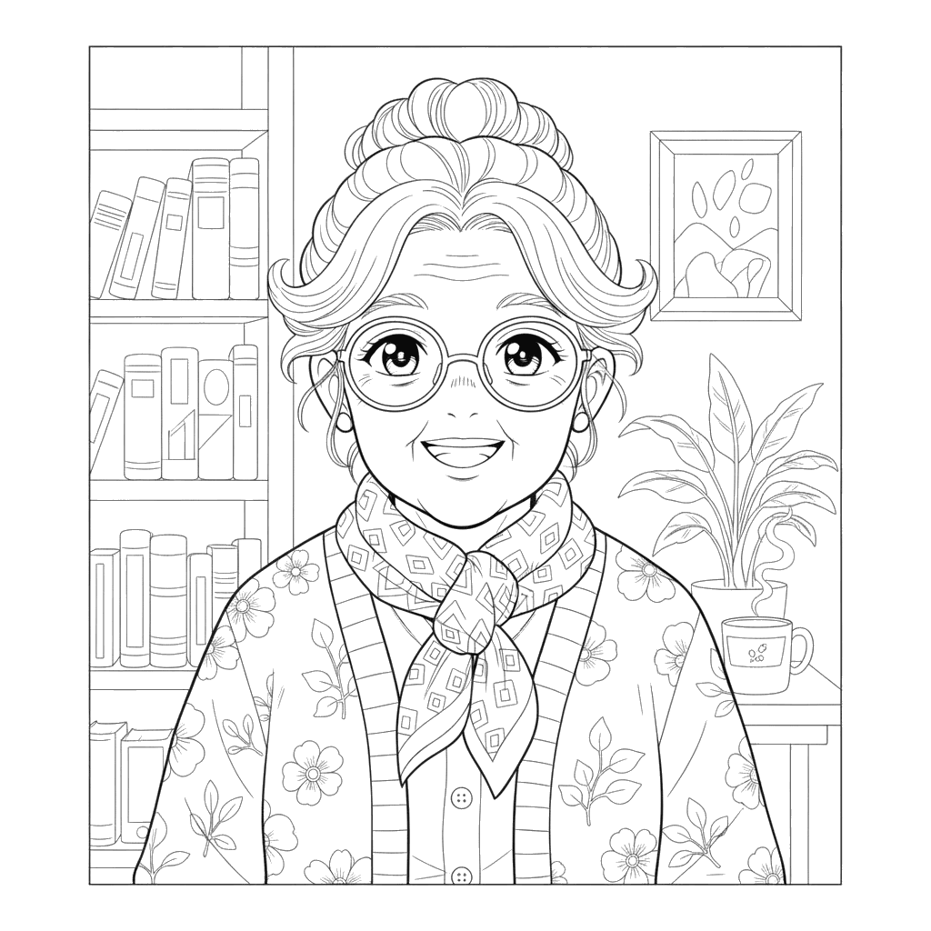 Grandma's Face with Glasses