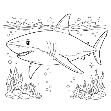 Great White Shark Coloring Page