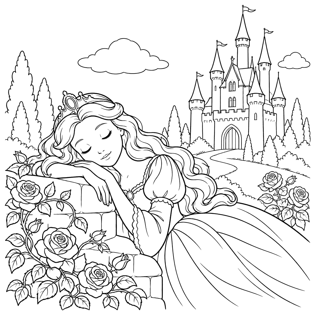 Grimm's Sleeping Beauty at the Rose Castle