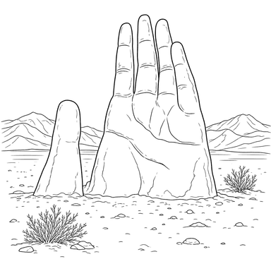 Hand of the Desert Coloring Page
