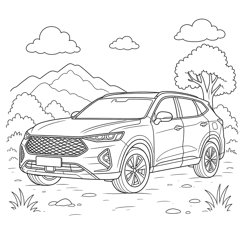 Haval F7 SUV Coloring Page