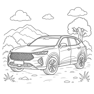 Haval F7 SUV Coloring Page