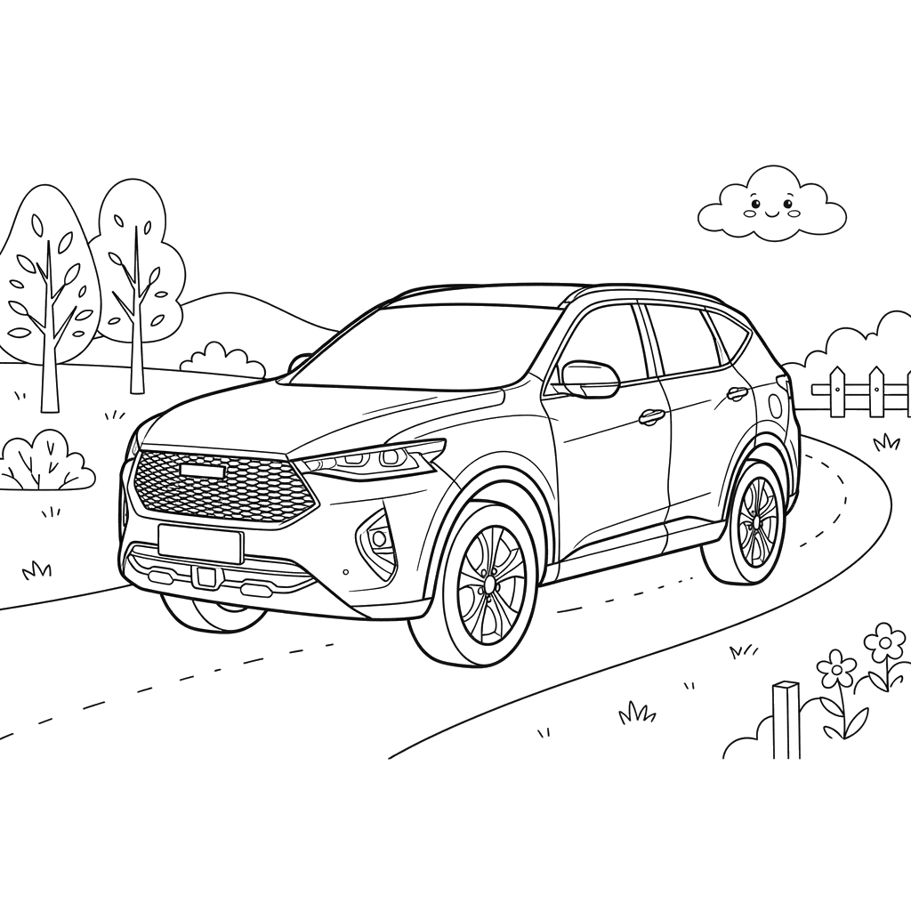Haval F7 Car Coloring Page for Kids