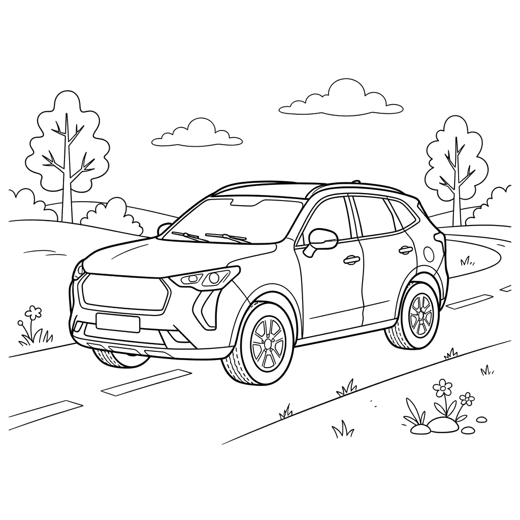 Haval Jolion Car Coloring Page
