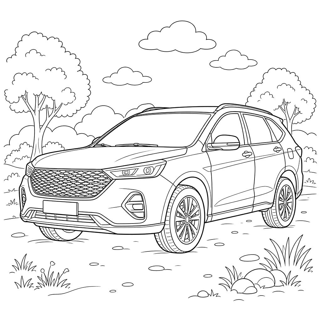 Haval M6 SUV Coloring Page