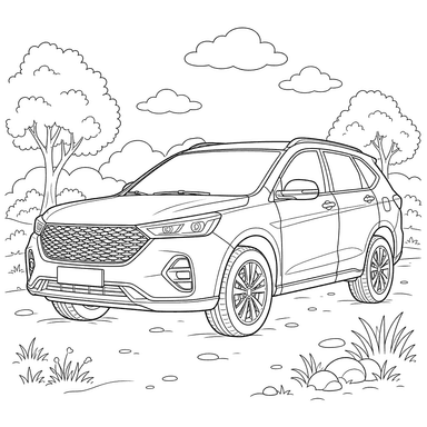 Haval M6 SUV Coloring Page