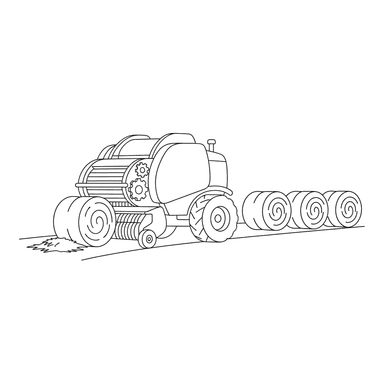 Hay Baler Coloring Page