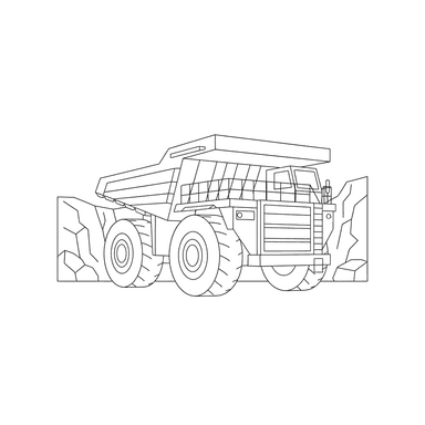 Heavy Mining Dump Truck Coloring Page