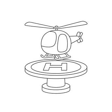 Helicopter Landing Coloring Page