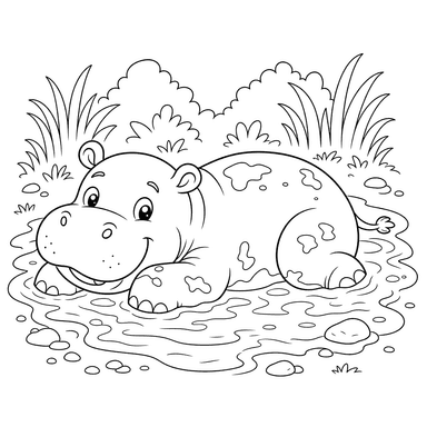 Hippopotamus in Warm Mud