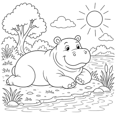 Hippo Basking in the Sun