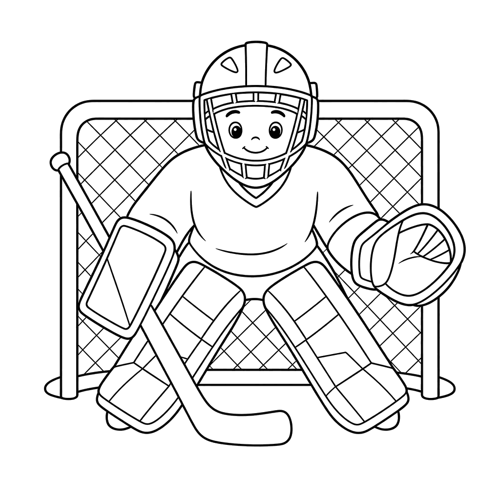 Hockey goalie coloring page