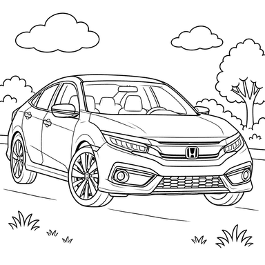 Honda Civic 10th Generation Coloring Page