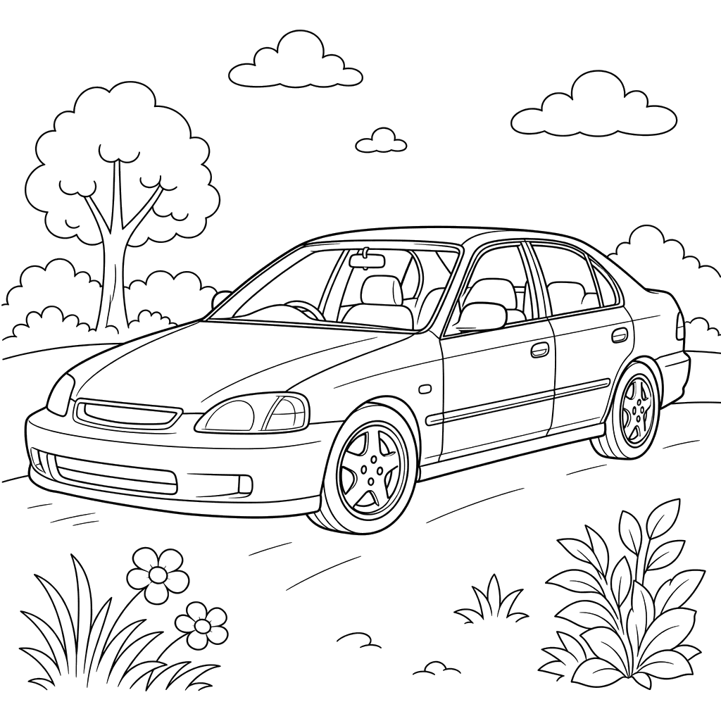 Honda Civic Coloring Page