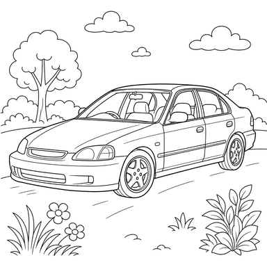 Honda Civic Coloring Page